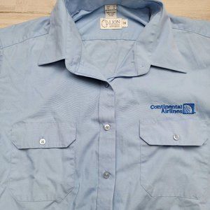 Continental Airlines Button Front Shirt Vintage 90s Y2K Uniform Women 24 XXL